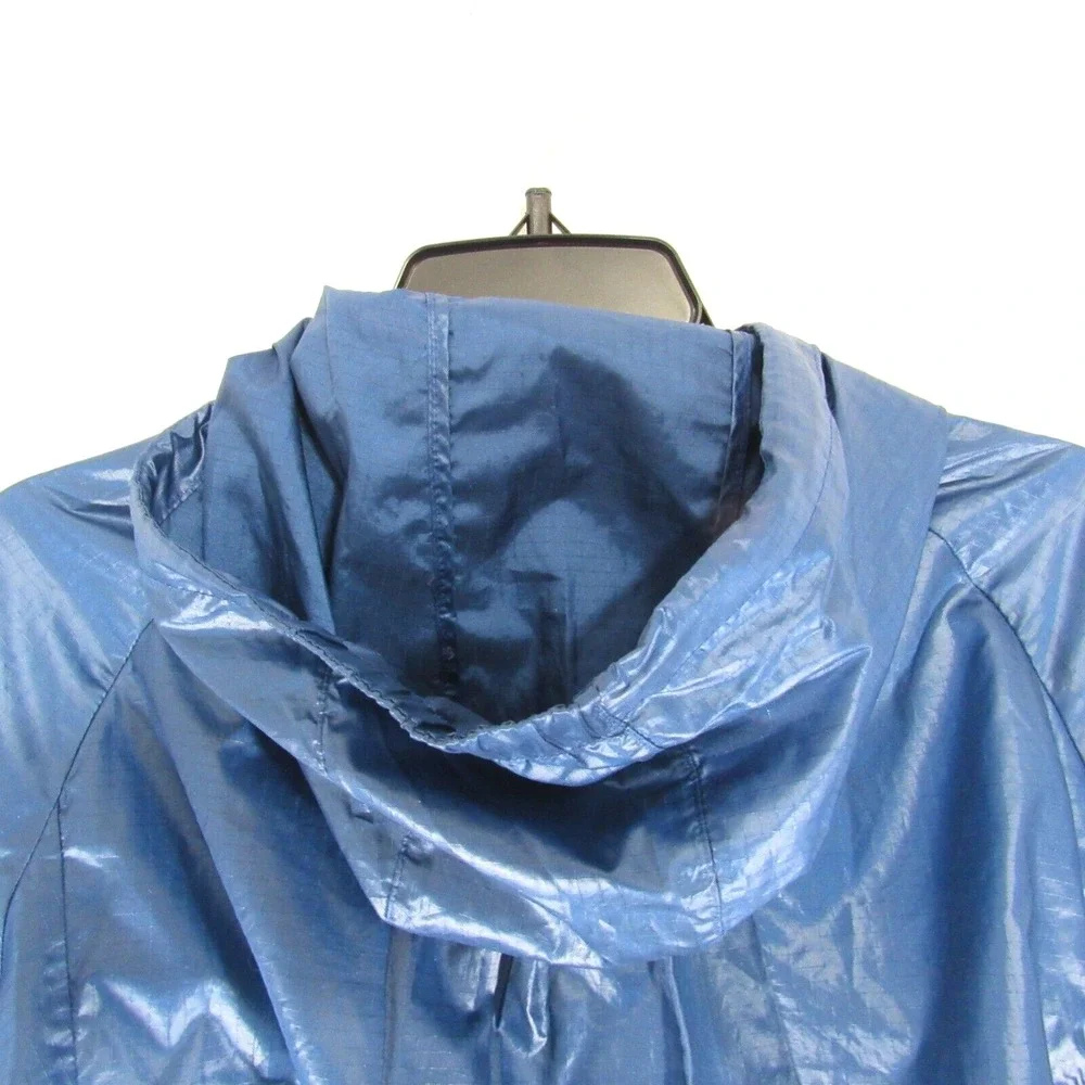 Nike Jacket Womens Small Blue Windrunner Hooded Full Zip Vented Spell Out Swoosh